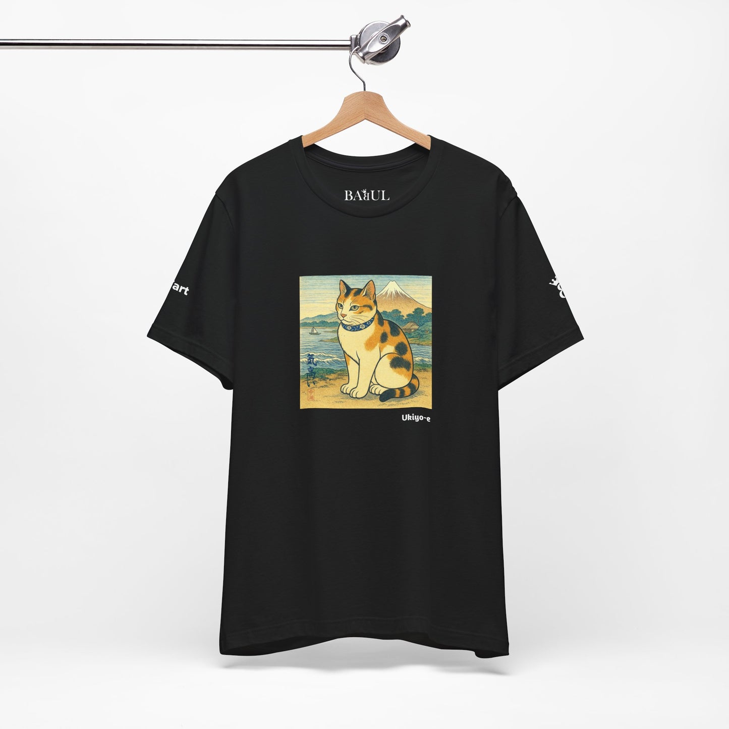CATART Unisex Jersey Cat T-Shirt - UKIYO-E Japanese art Style - Iconic Painting Reimagined with Cats