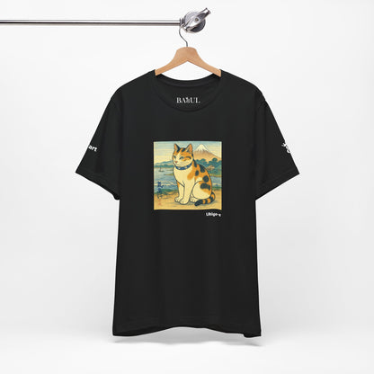 CATART Unisex Jersey Cat T-Shirt - UKIYO-E Japanese art Style - Iconic Painting Reimagined with Cats