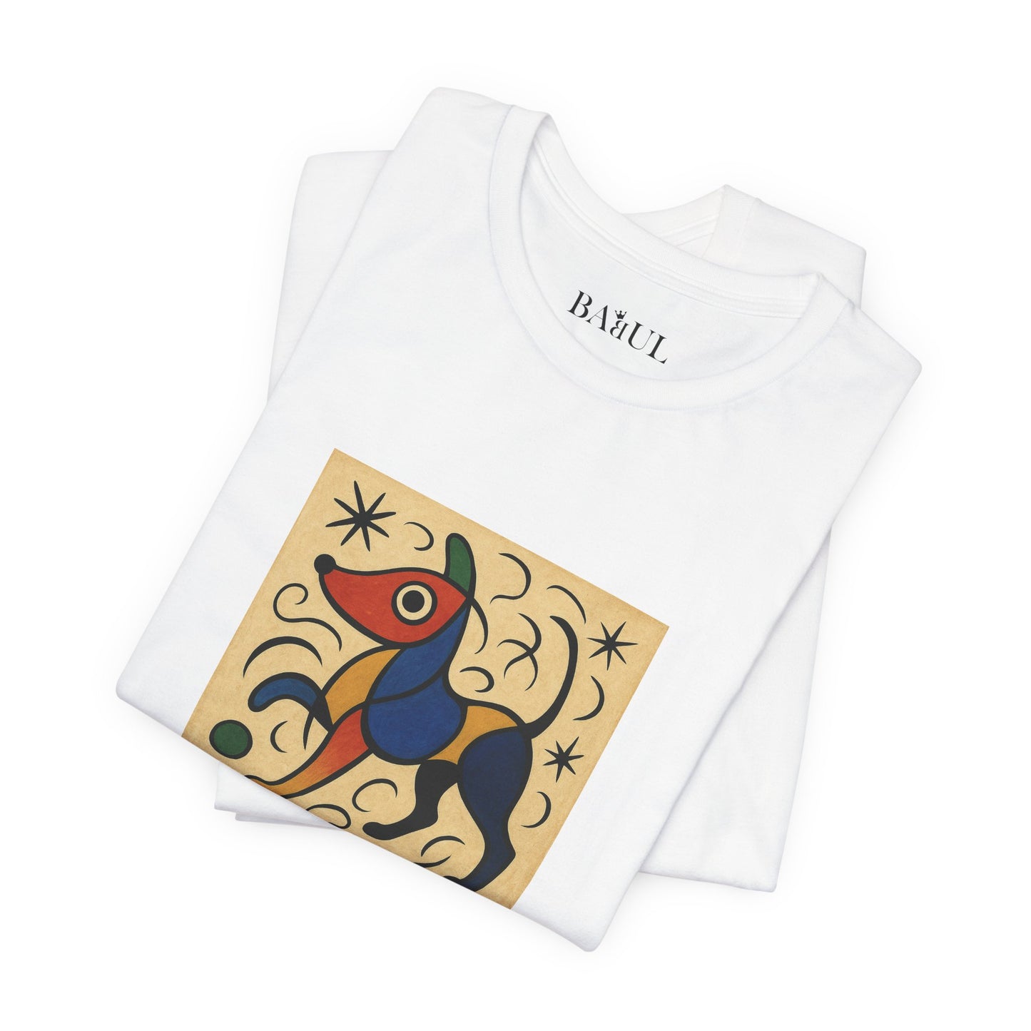 DOGART Unisex Jersey Dog T-Shirt - MIRO - Iconic Painting Reimagined with Dogs