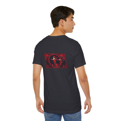 Sagittarius - Gothic Zodiac, Red Graphic on the back T-Shirt. Zodiac in the Shadows