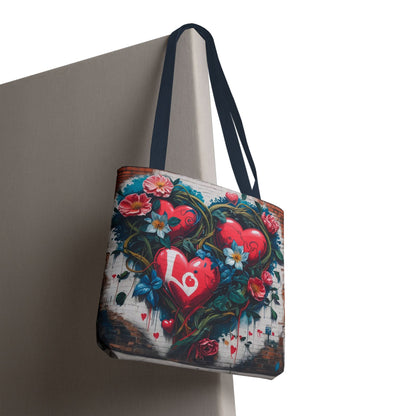 Artistic Surge - Eco-Friendly Canvas Tote Bag - HEARTS OF LOVE