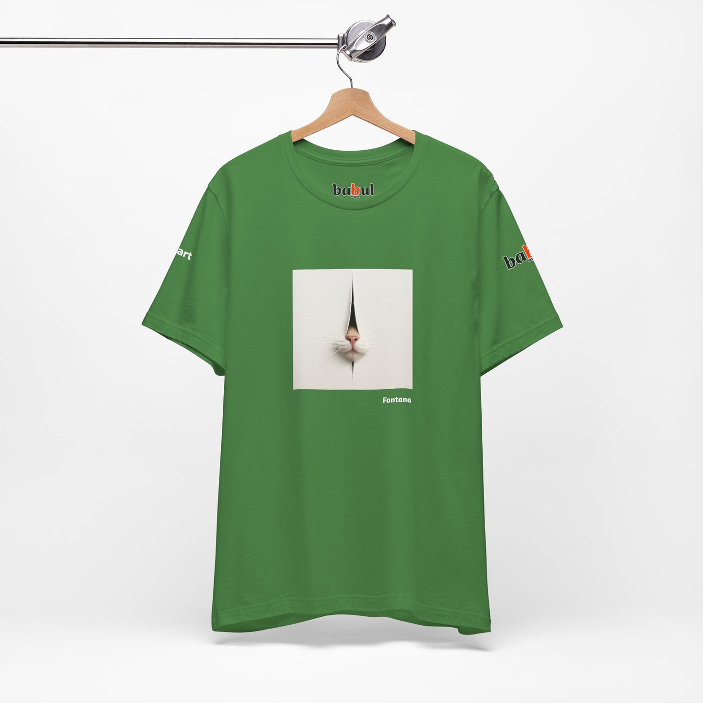 CATART Unisex Jersey Cat T-Shirt - FONTANA - Iconic Painting Reimagined with Cats