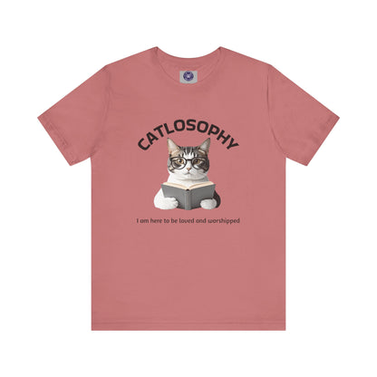 Catlosophy Unisex Jersey Short Sleeve Tee – "I am here to be loved" Design - BABUL T-Shirts