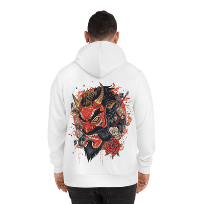 Bold Oni Mask Hoodie - Japanese Irezumi Tattoo Art Streetwear