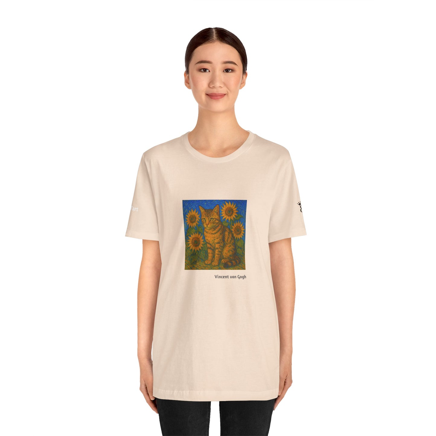 CATART Unisex Jersey Cat T-Shirt - Vincent van Gogh - Iconic Painting Reimagined with Cats