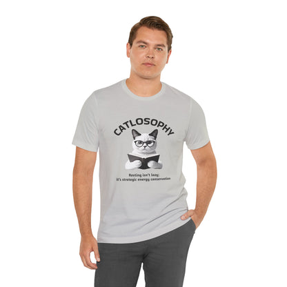Catlosophy Unisex Jersey Short Sleeve Tee –  "Resting isn't Lazy" Design