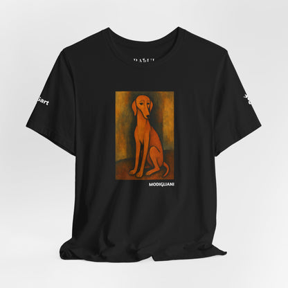 DOGART Unisex Jersey DOG T-Shirt - MODIGLIANI - Iconic Painting Reimagined with Dogs