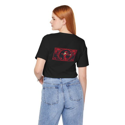 Sagittarius - Gothic Zodiac, Red Graphic on the back T-Shirt. Zodiac in the Shadows