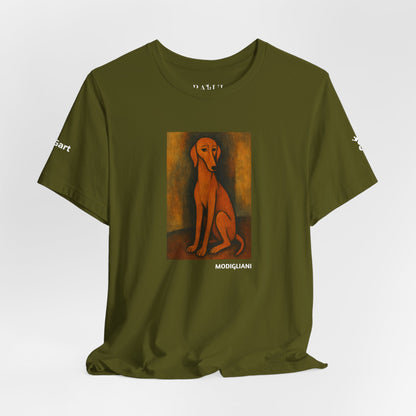 DOGART Unisex Jersey DOG T-Shirt - MODIGLIANI - Iconic Painting Reimagined with Dogs