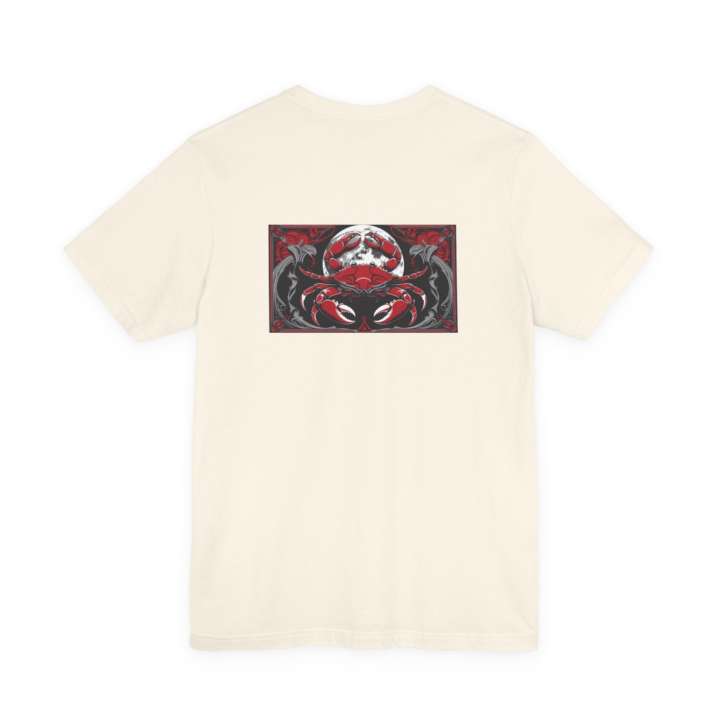 Cancer - Gothic Zodiac, Red Graphic on the back T-Shirt. Zodiac in the Shadows