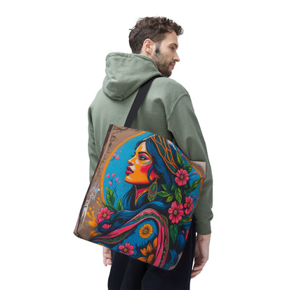 Artistic Surge - Eco-Friendly Canvas Tote Bag - FLOWERING WOMAN