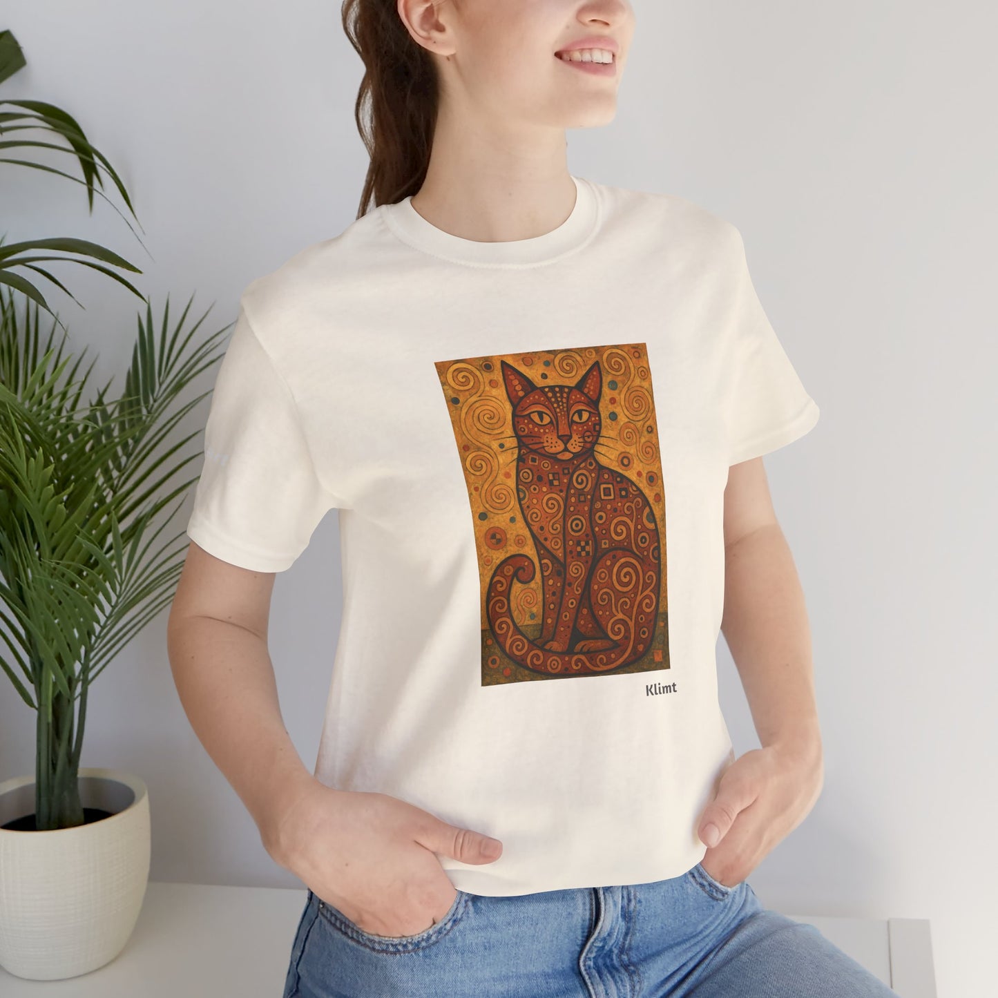 CATART Unisex Jersey Cat T-Shirt - KLIMT - Iconic Painting Reimagined with Cats