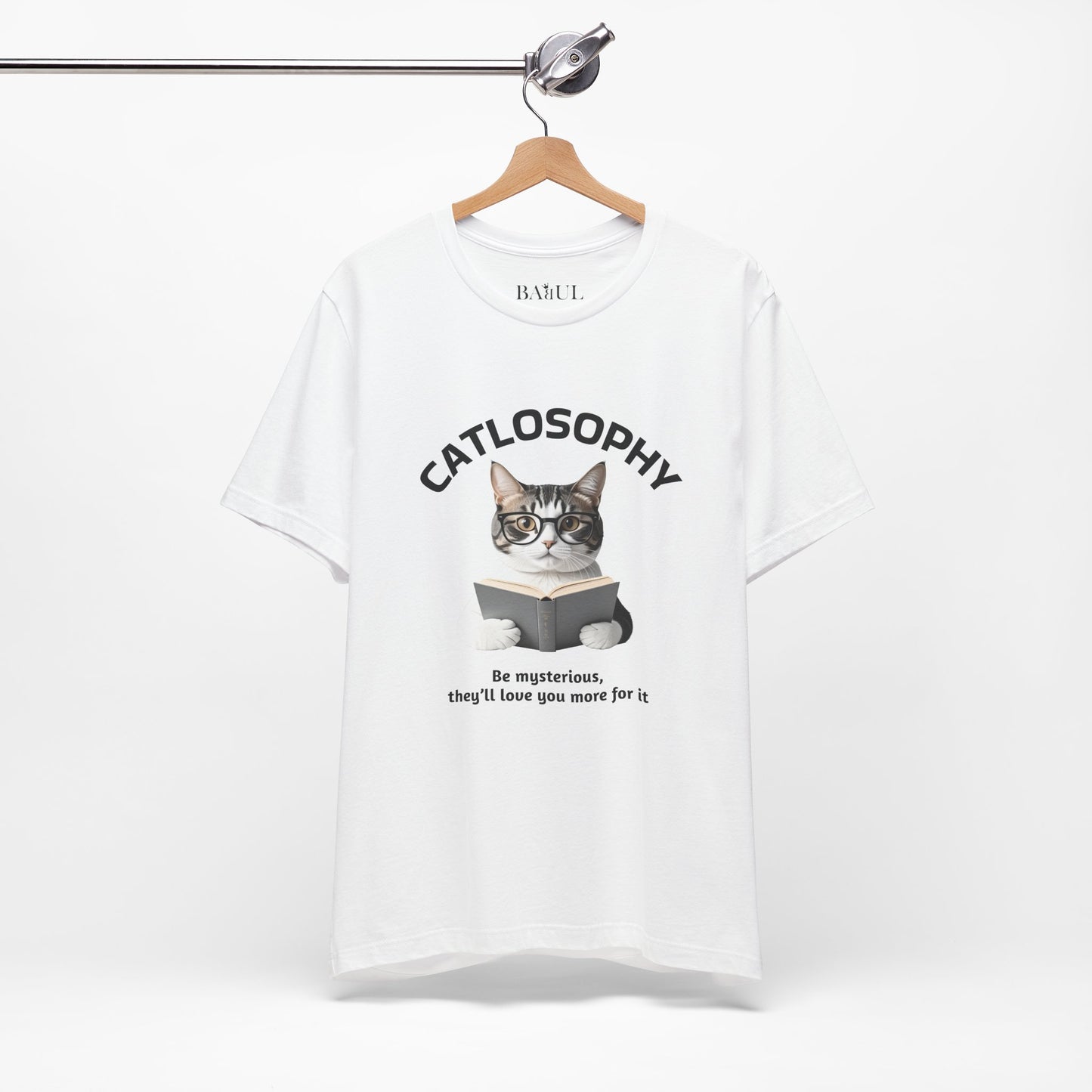 Catlosophy Unisex Jersey Short Sleeve Tee –  "Be mysterious" Design