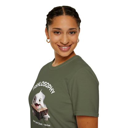 Fishlosophy Unisex T-Shirt - Ocean Vibes and Life's Questions Design - PEARLS OF WISDOM FROM THE FISH WORLD