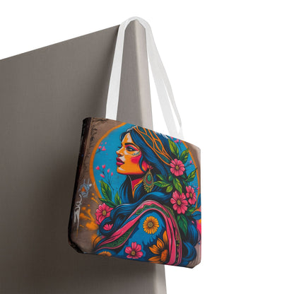 Artistic Surge - Eco-Friendly Canvas Tote Bag - FLOWERING WOMAN