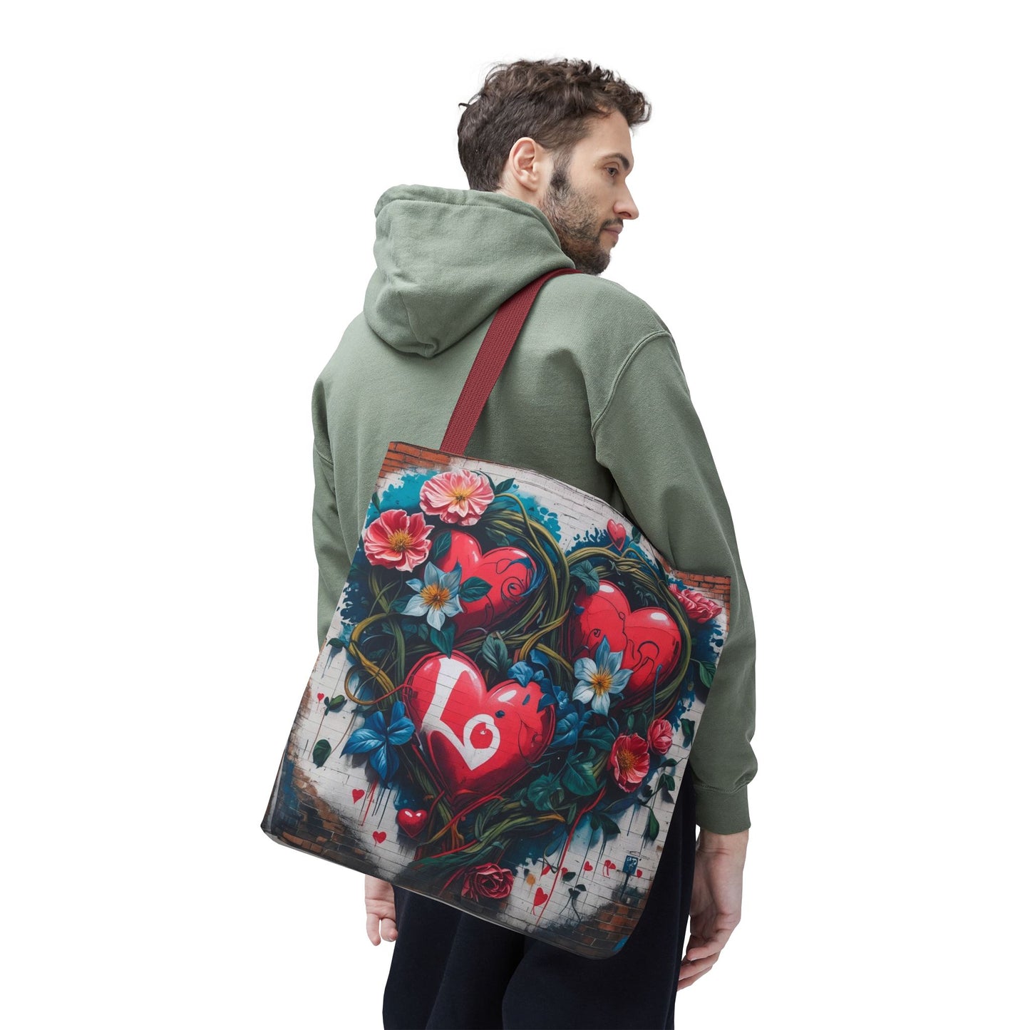 Artistic Surge - Eco-Friendly Canvas Tote Bag - HEARTS OF LOVE