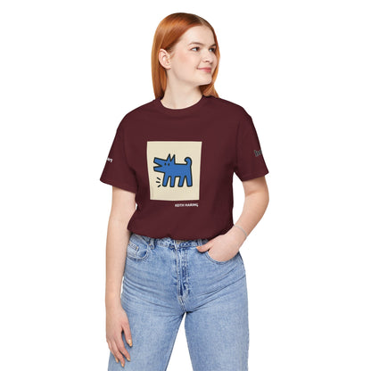 DOGART Unisex Jersey Dog T-Shirt - KEITH HARING - Iconic Painting Reimagined with Dogs