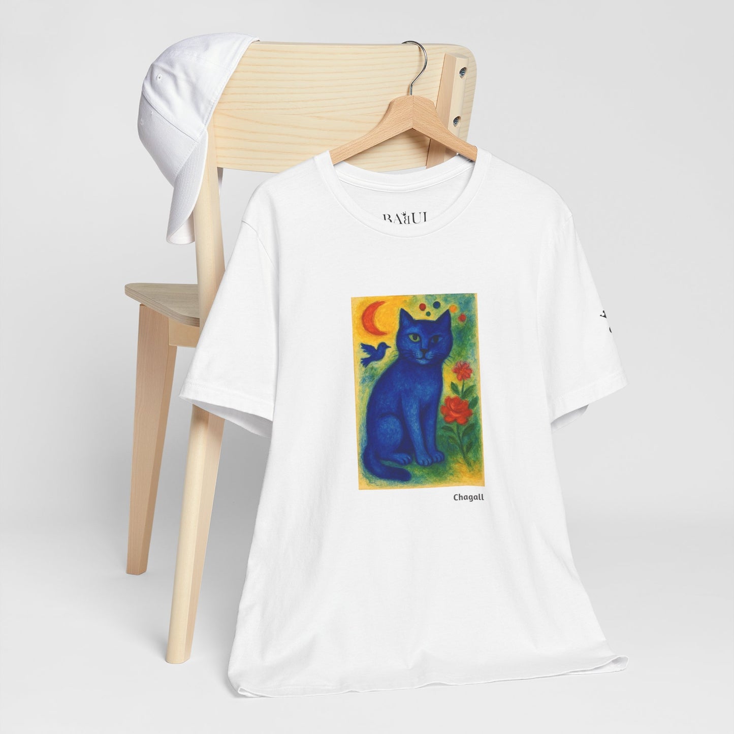 CATART Unisex Jersey Cat T-Shirt - MARC CHAGALL - Iconic Painting Reimagined with Cats