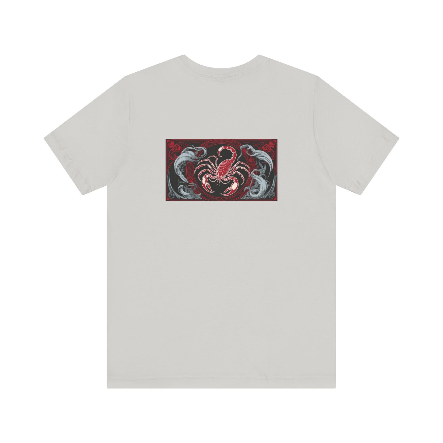 Scorpio - Gothic Zodiac, Red Graphic on the back T-Shirt. Zodiac in the Shadows