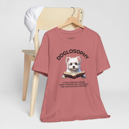 Doglosophy Unisex Jersey Short Sleeve Tee –  "A Dog's wisdom is simple" Design