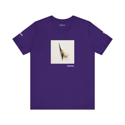 CATART Unisex Jersey Cat T-Shirt - FONTANA - Iconic Painting Reimagined with Cats