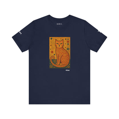 CATART Unisex Jersey Cat T-Shirt - KLIMT - Iconic Painting Reimagined with Cats