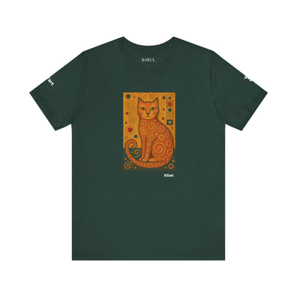 CATART Unisex Jersey Cat T-Shirt - KLIMT - Iconic Painting Reimagined with Cats