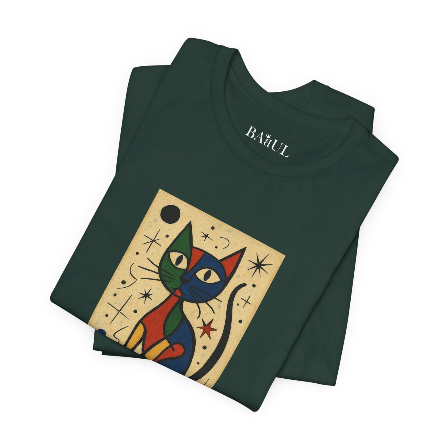 CATART Unisex Jersey Cat T-Shirt - MIRO - Iconic Painting Reimagined with Cats