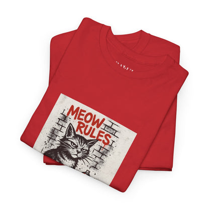 Rebel Graphic Tee - Unisex Heavy Cotton T-Shirt for the Wild at Heart. Rebel Tees, Born to Be Worn - MEOW RULES