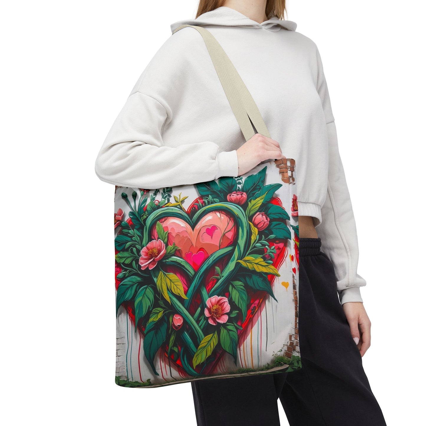 Artistic Surge - Eco-Friendly Canvas Tote Bag - HEARTS OF LOVE