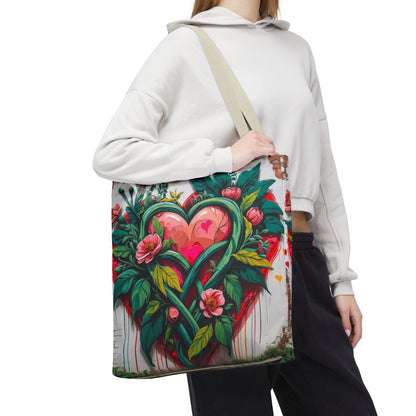 Artistic Surge - Eco-Friendly Canvas Tote Bag - HEARTS OF LOVE