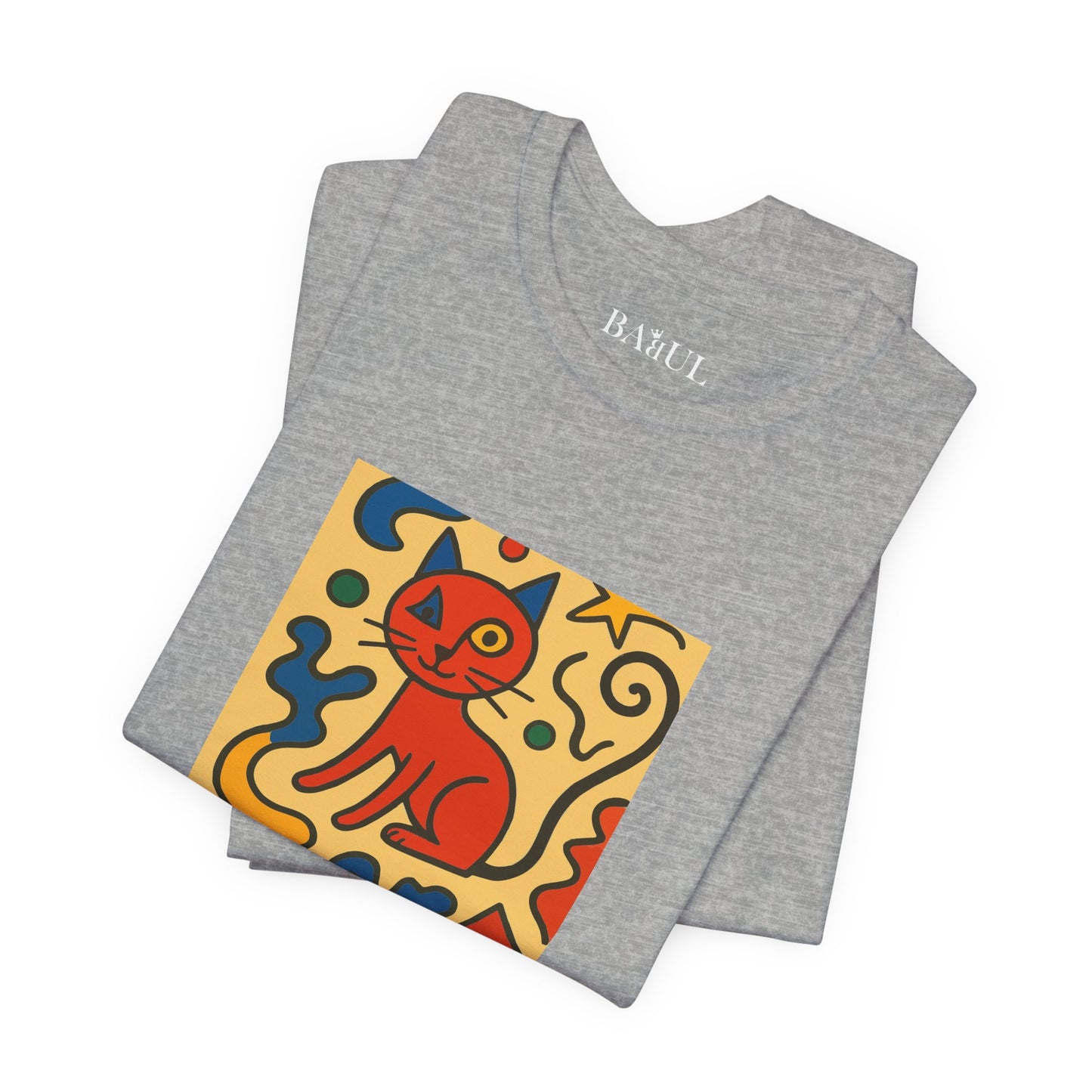 CATART Unisex Jersey Cat T-Shirt - MIRO - Iconic Painting Reimagined with Cats