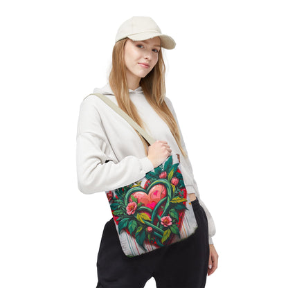 Artistic Surge - Eco-Friendly Canvas Tote Bag - HEARTS OF LOVE