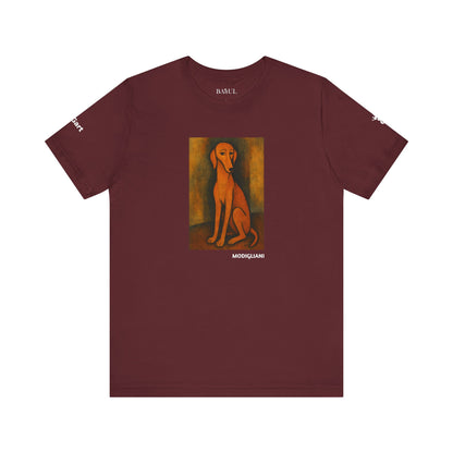 DOGART Unisex Jersey DOG T-Shirt - MODIGLIANI - Iconic Painting Reimagined with Dogs
