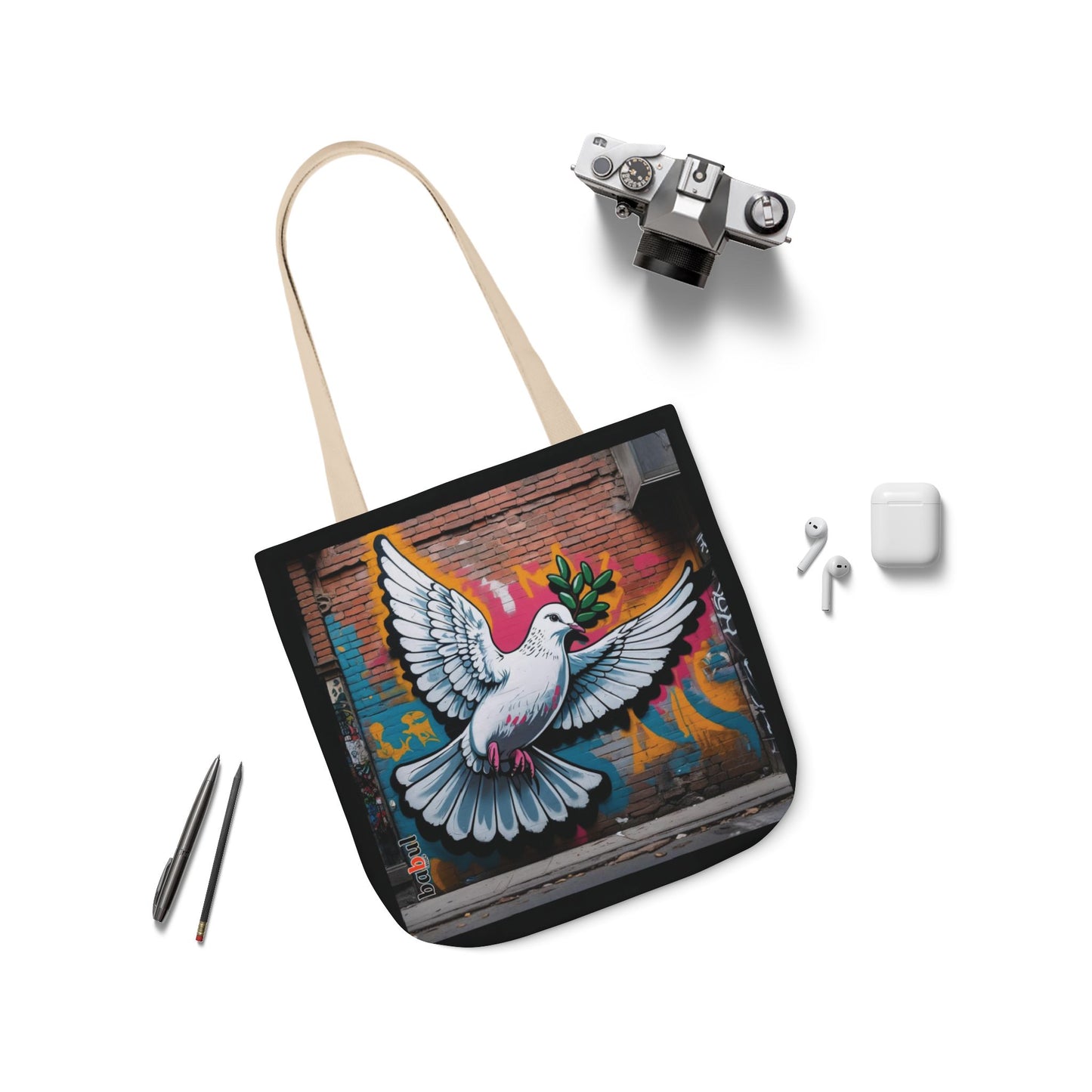 Artistic Surge - Eco-Friendly Canvas Tote Bag - PEACE