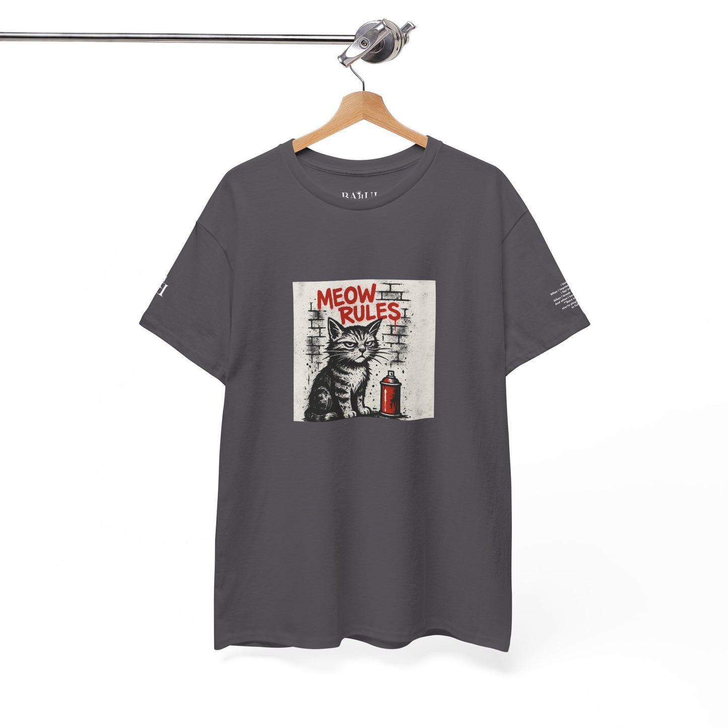 Rebel Graphic Tee - Unisex Heavy Cotton T-Shirt for the Wild at Heart. Rebel Tees, Born to Be Worn - MEOW RULES