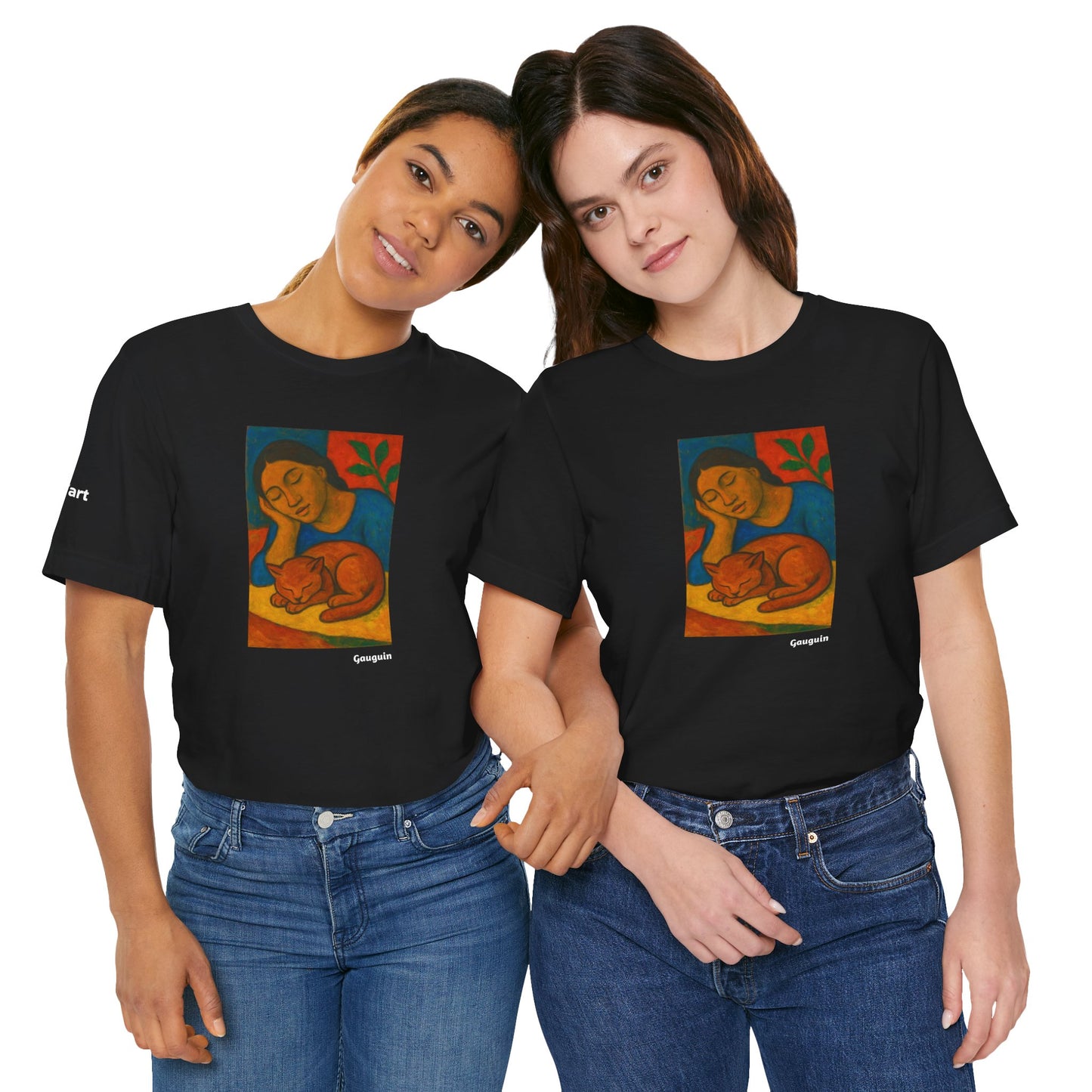 CATART Unisex Jersey Cat T-Shirt - GAUGUIN - Iconic Painting Reimagined with Cats