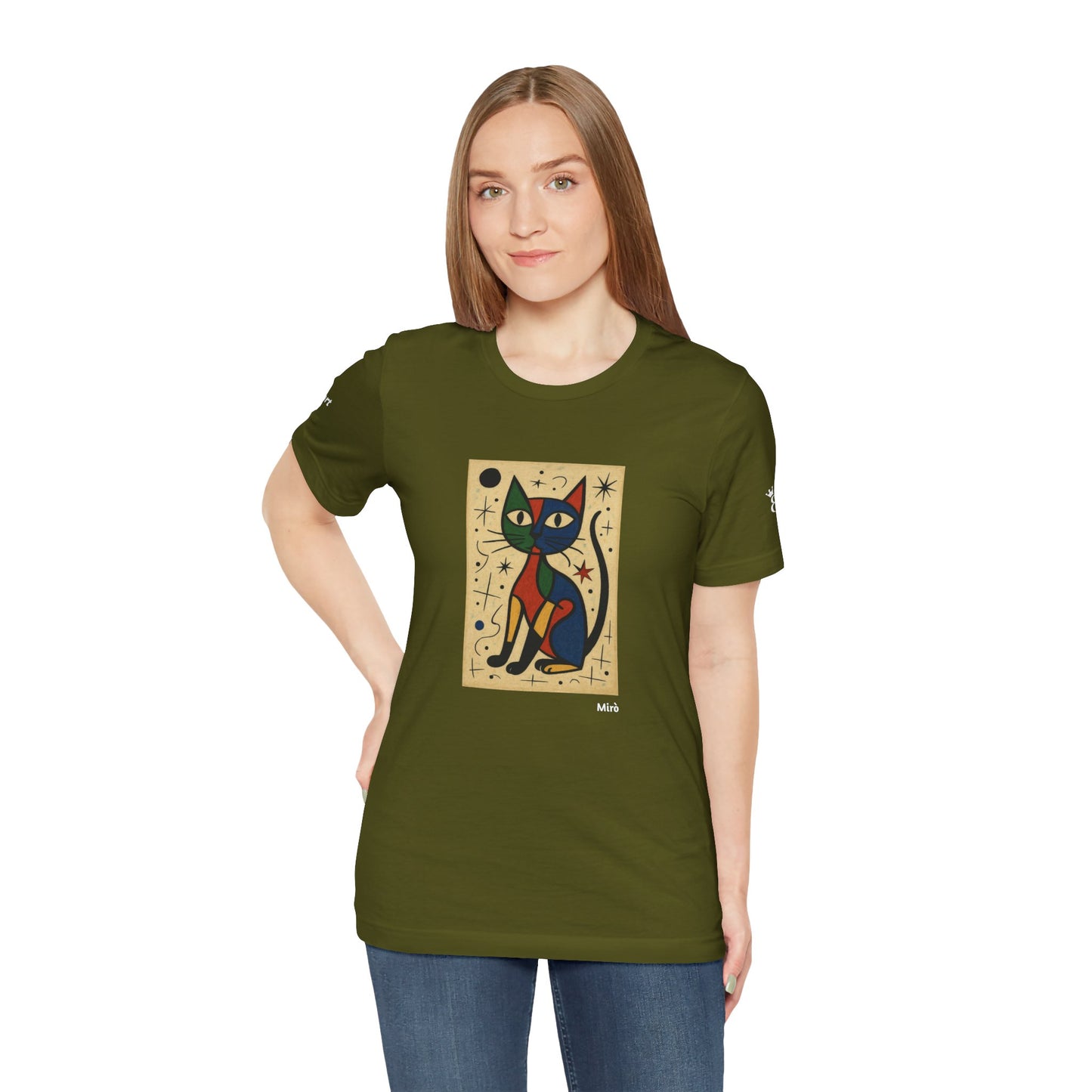 CATART Unisex Jersey Cat T-Shirt - MIRO - Iconic Painting Reimagined with Cats