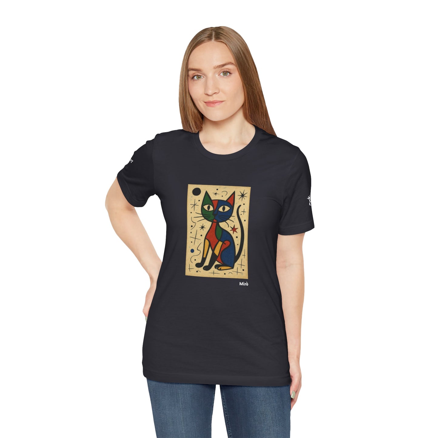 CATART Unisex Jersey Cat T-Shirt - MIRO - Iconic Painting Reimagined with Cats