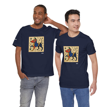 DOGART Unisex Jersey Dog T-Shirt - MIRO - Iconic Painting Reimagined with Dogs