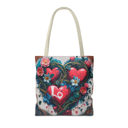 Artistic Surge - Eco-Friendly Canvas Tote Bag - HEARTS OF LOVE