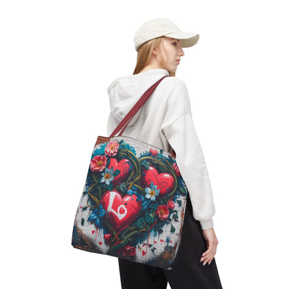 Artistic Surge - Eco-Friendly Canvas Tote Bag - HEARTS OF LOVE
