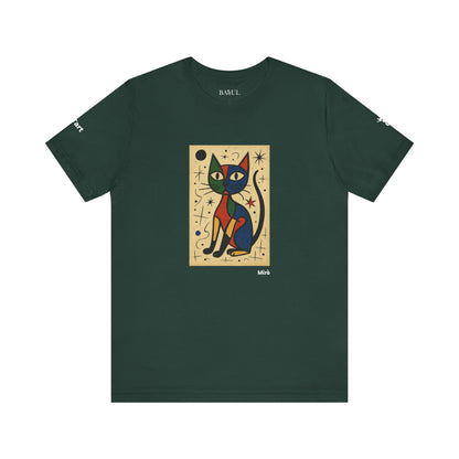 CATART Unisex Jersey Cat T-Shirt - MIRO - Iconic Painting Reimagined with Cats