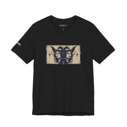 Gemini - Gothic Zodiac T-Shirt. Zodiac in the Shadows