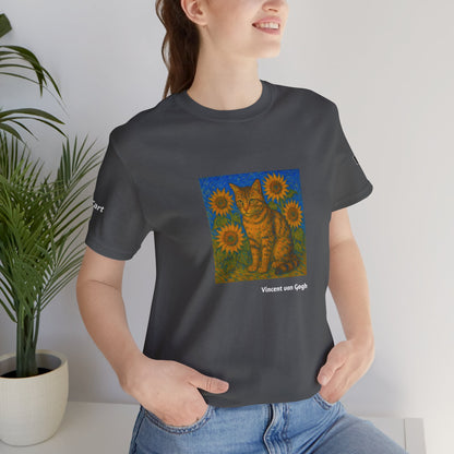 CATART Unisex Jersey Cat T-Shirt - Vincent van Gogh - Iconic Painting Reimagined with Cats