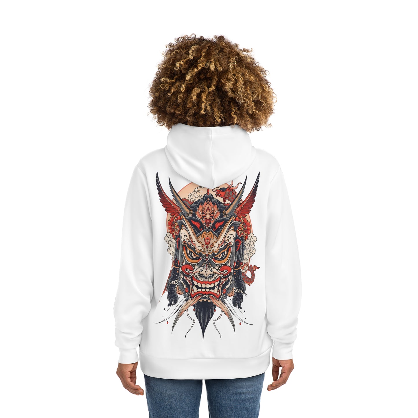 Bold Oni Mask Hoodie - Japanese Irezumi Tattoo Art Streetwear