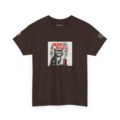 Rebel Graphic Tee - Unisex Heavy Cotton T-Shirt for the Wild at Heart. Rebel Tees, Born to Be Worn - MEOW RULES