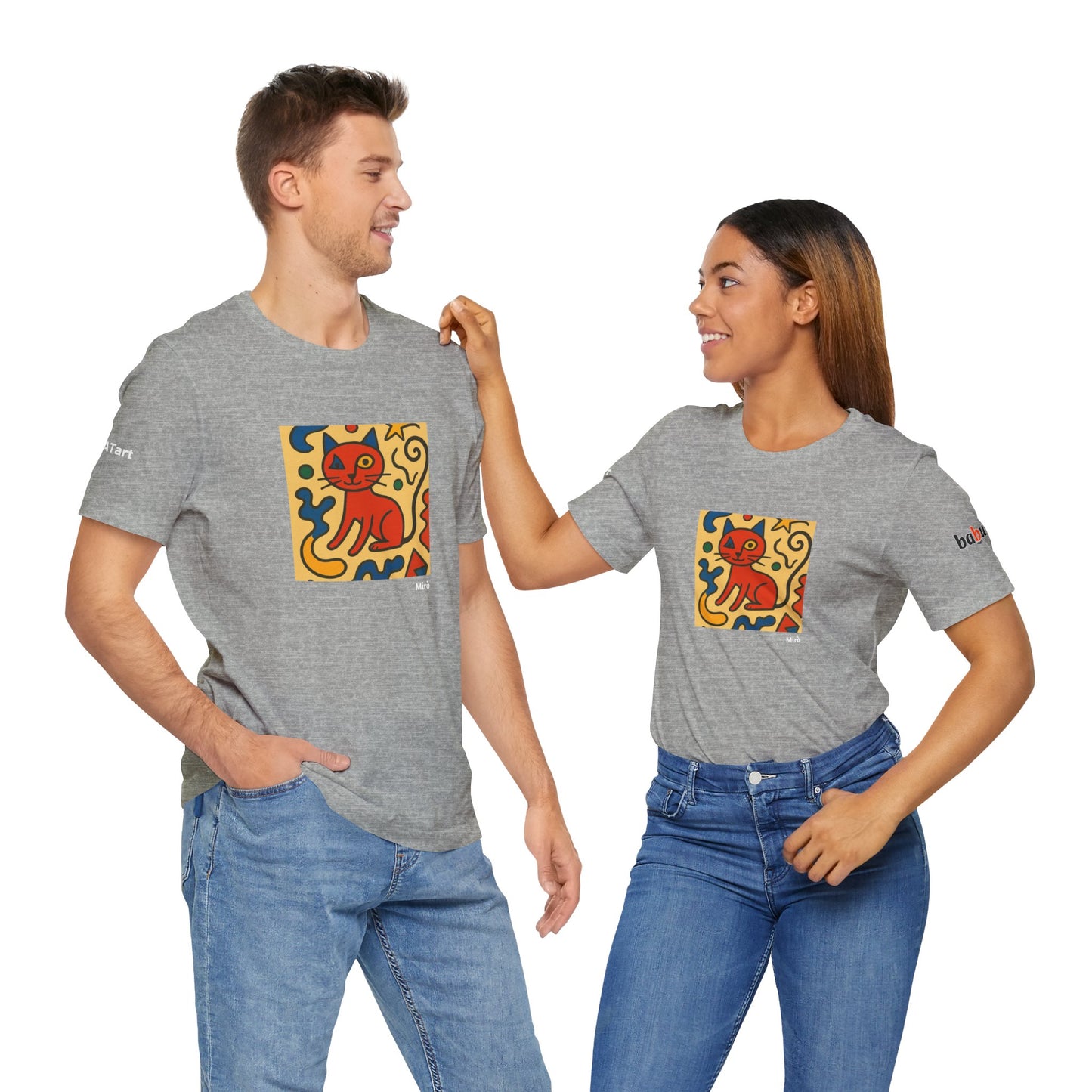CATART Unisex Jersey Cat T-Shirt - MIRO - Iconic Painting Reimagined with Cats