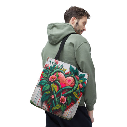 Artistic Surge - Eco-Friendly Canvas Tote Bag - HEARTS OF LOVE