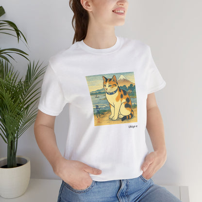 CATART Unisex Jersey Cat T-Shirt - UKIYO-E Japanese art Style - Iconic Painting Reimagined with Cats